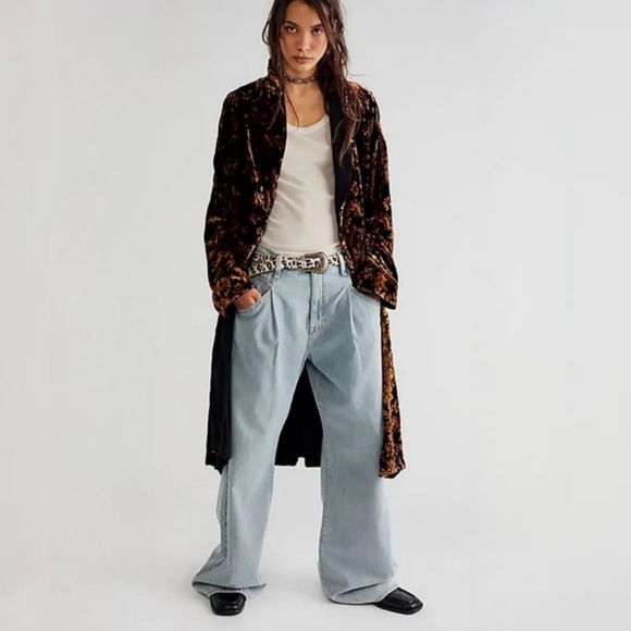 Free People Velvet Wild Nights Duster Jacket Floral Open Front Size/XS - Picture 7 of 8